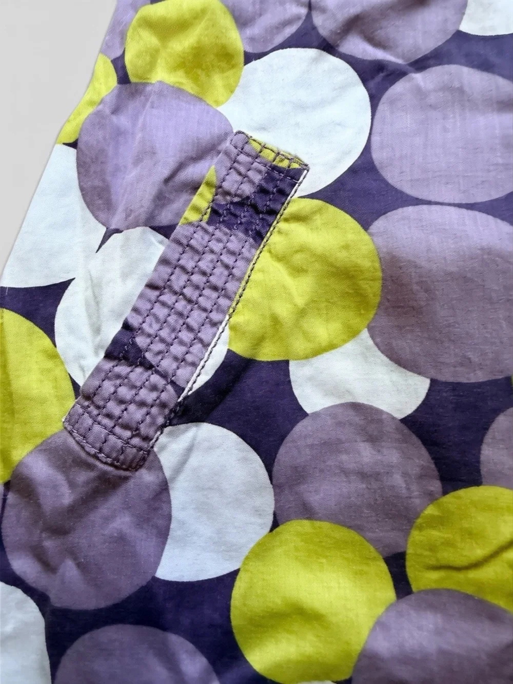 Mini Boden Girls Dress 4-5Y Purple Green Circle Dot Print A-Line Pockets